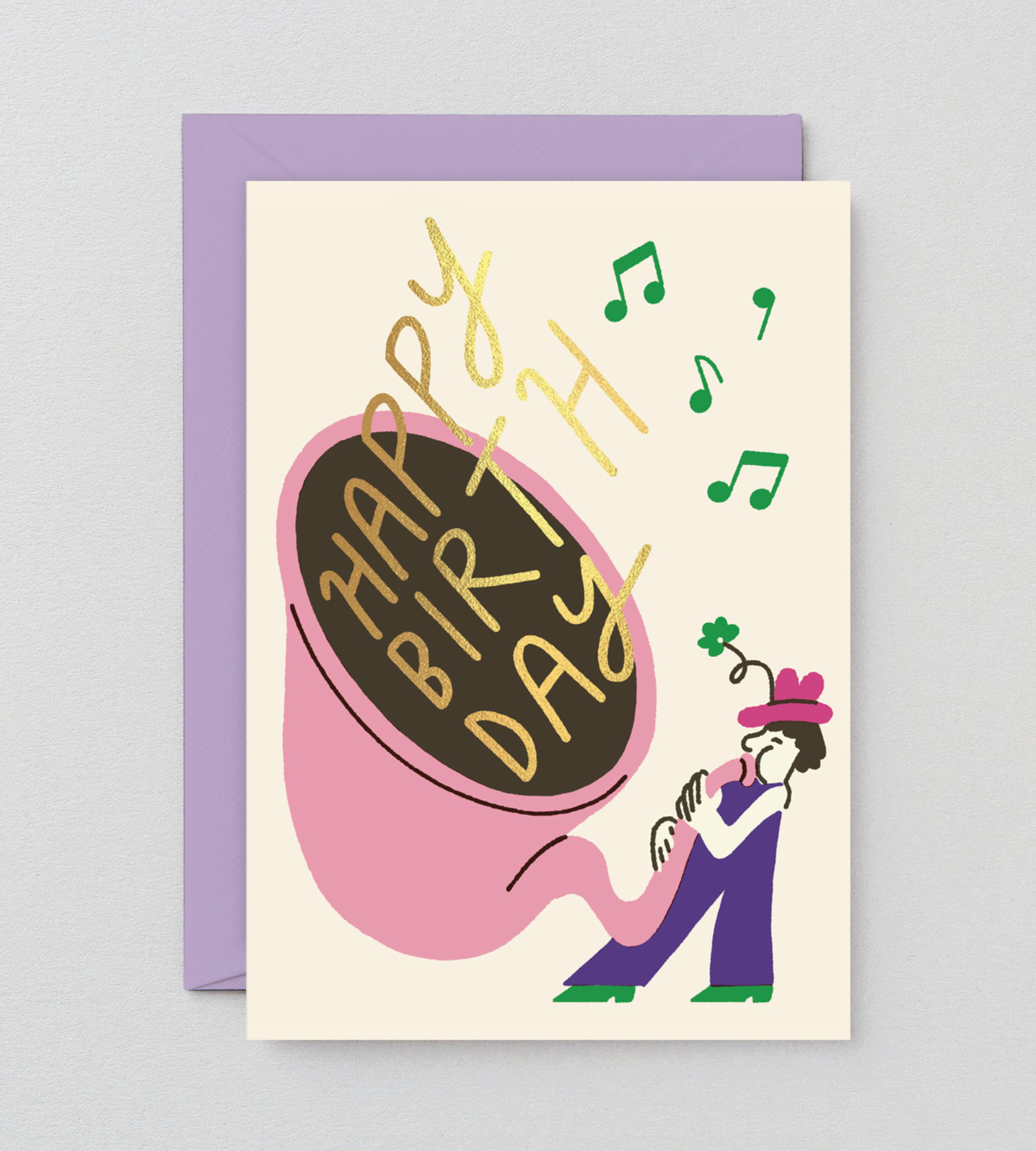 Happy Birthday Tuba Greetings card Wrap